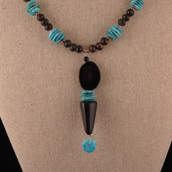 Antler and Turquoise Necklace