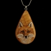 Red Fox on Cherry Wood Pendant