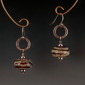 Artisan Lampwork Hill Tribe Silver Earrings